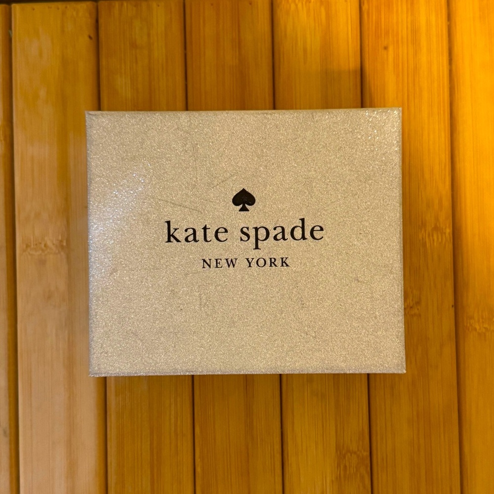 Kate Spade Rose Gold Glitter Card Holder with Gold Hardware - Picture 6 of 7